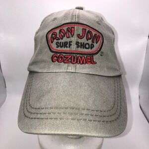 Ron Jon Surf Shop Cozumel Embroidered Baseball Cap Gray Cotton Adjustable Strap